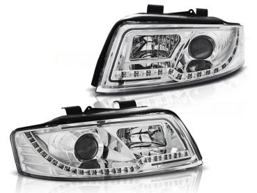 LED Tagfahrlicht Design Scheinwerfer für Audi A4 B6 00-04 chrom